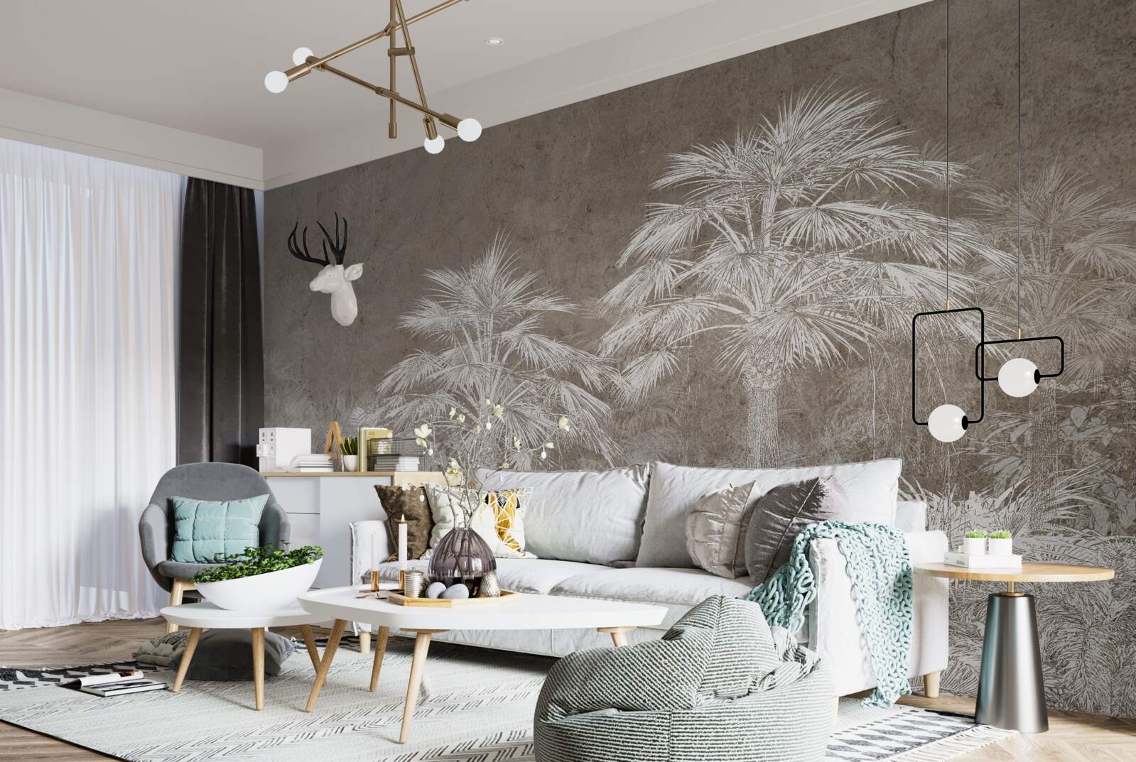 Fototapeta gęsta tropikalna roślinność w nocy