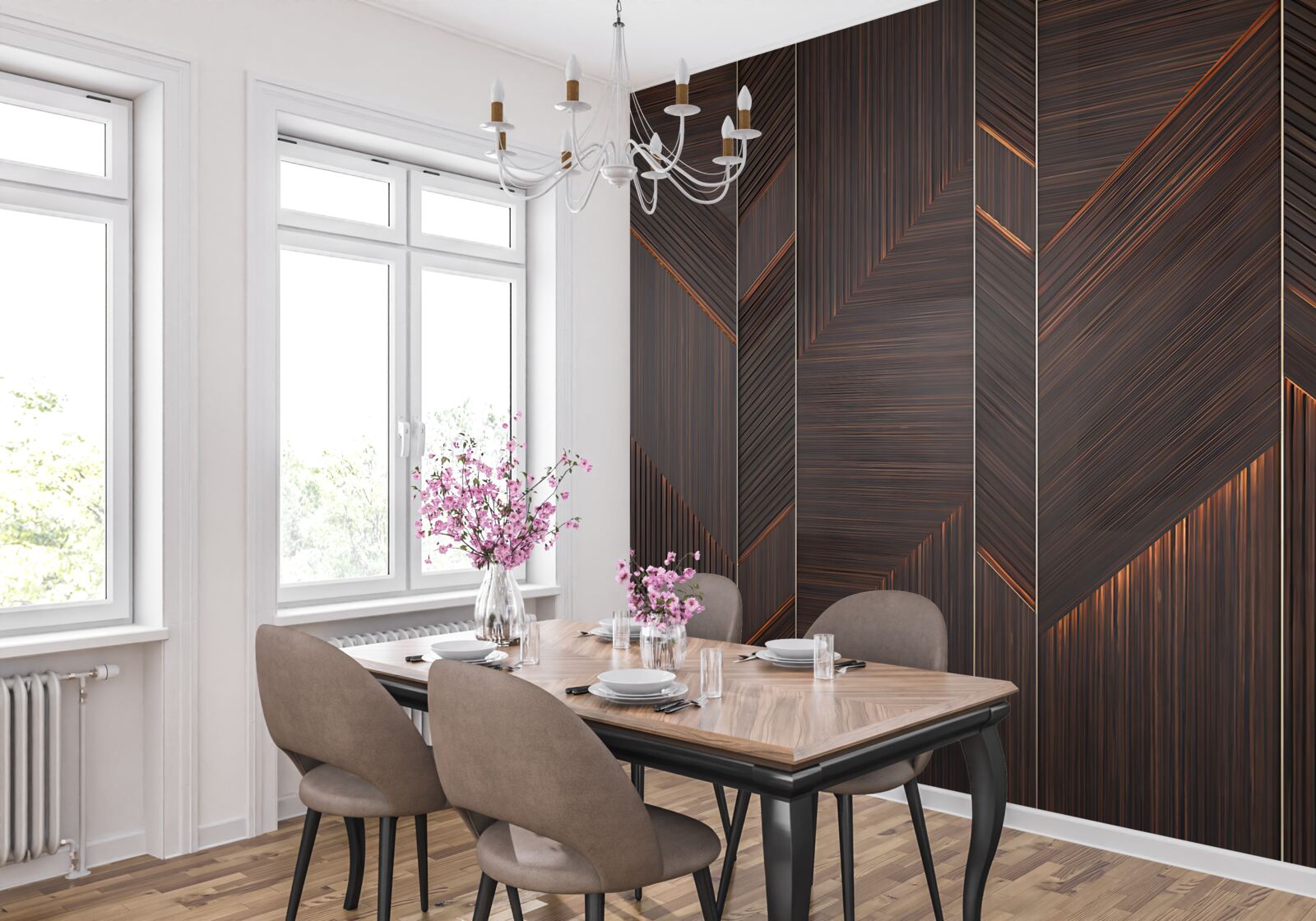 Fototapeta polerowana ciemna deska parkietowa