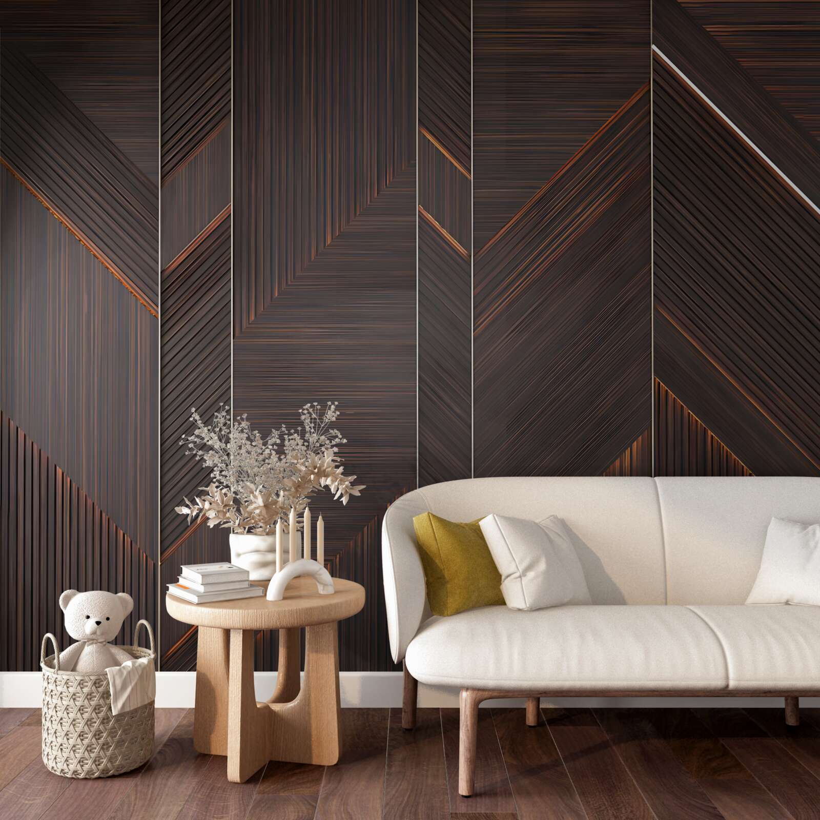 Fototapeta polerowana ciemna deska parkietowa