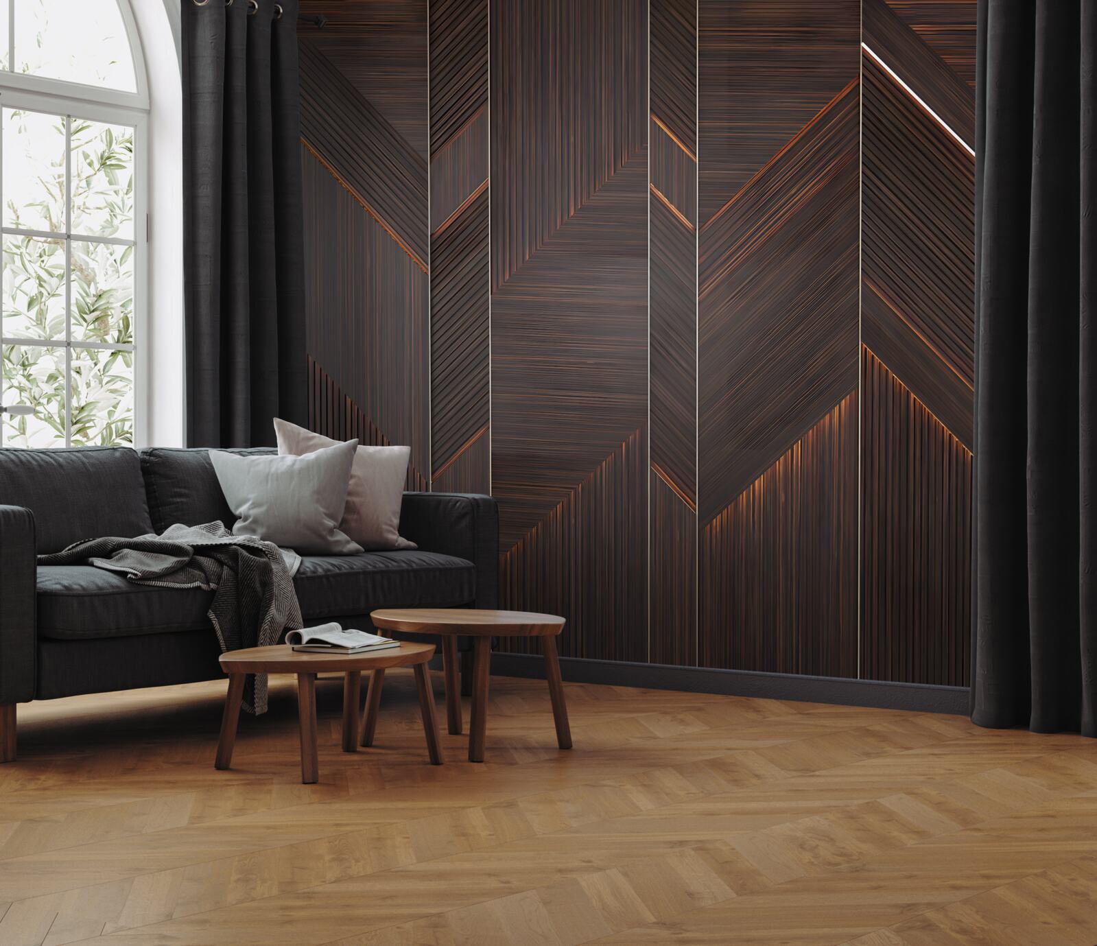 Fototapeta polerowana ciemna deska parkietowa