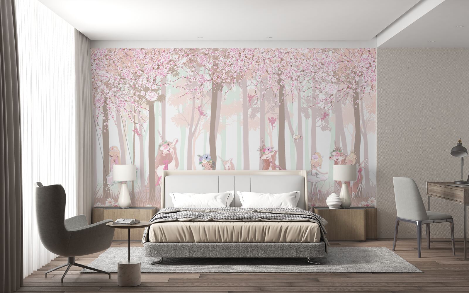 Fototapeta w wiosennym lesie zwierzęta tańczą