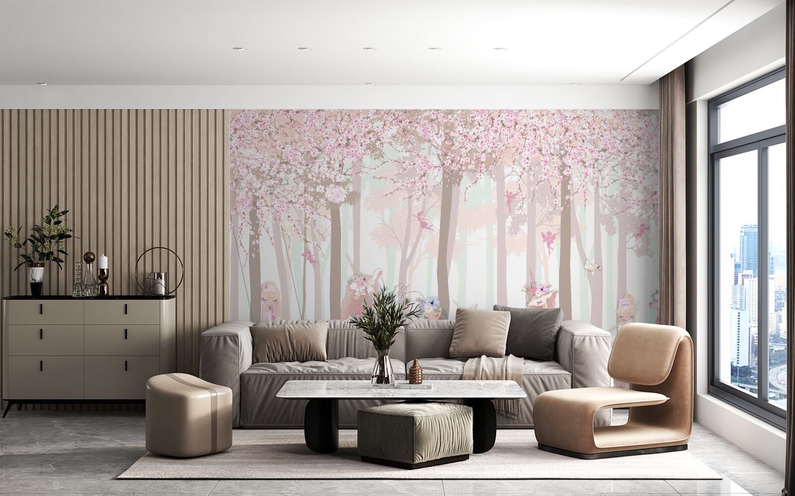 Fototapeta w wiosennym lesie zwierzęta tańczą