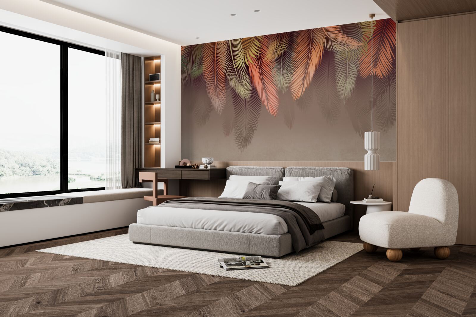 Fototapeta liście paproci jesienią