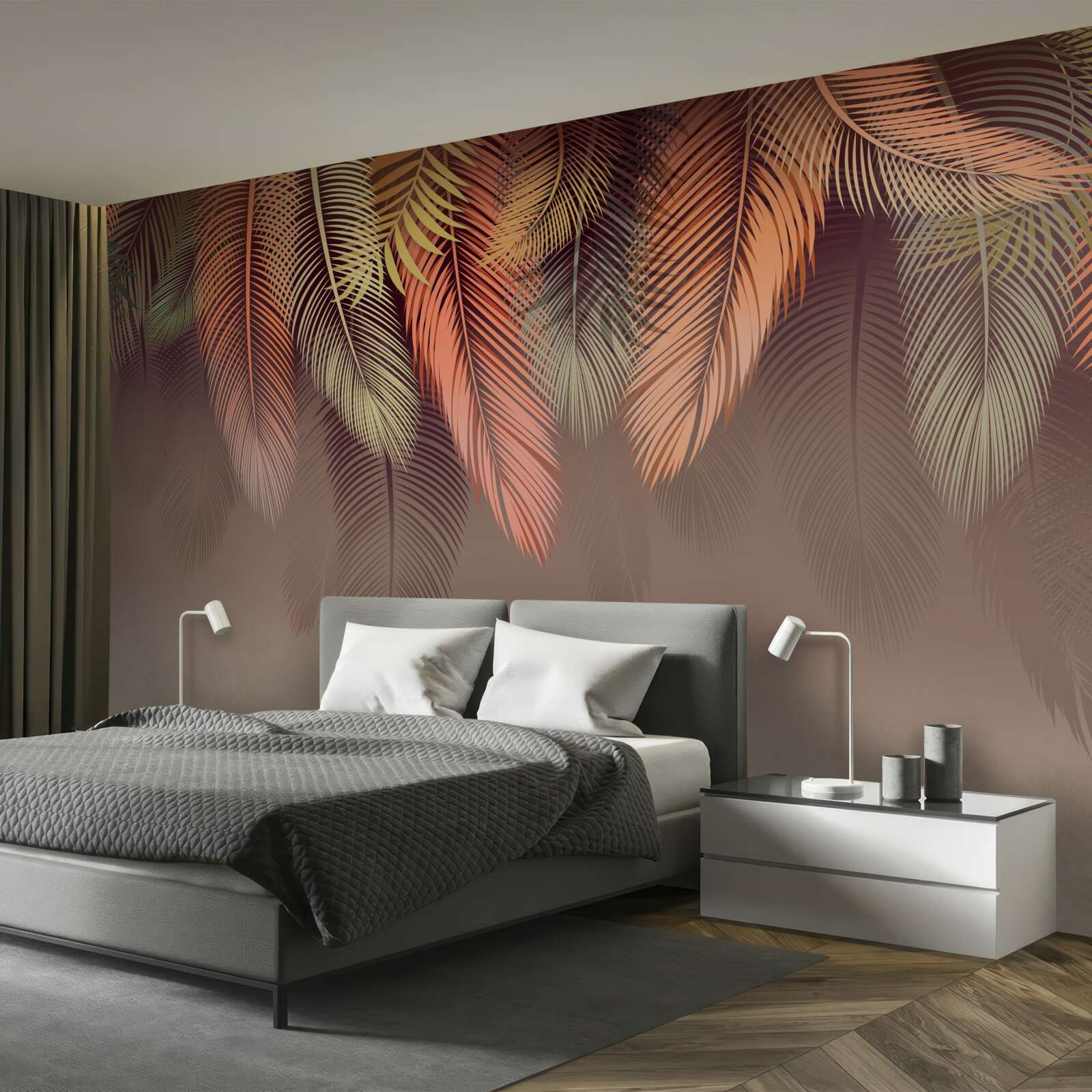 Fototapeta liście paproci jesienią