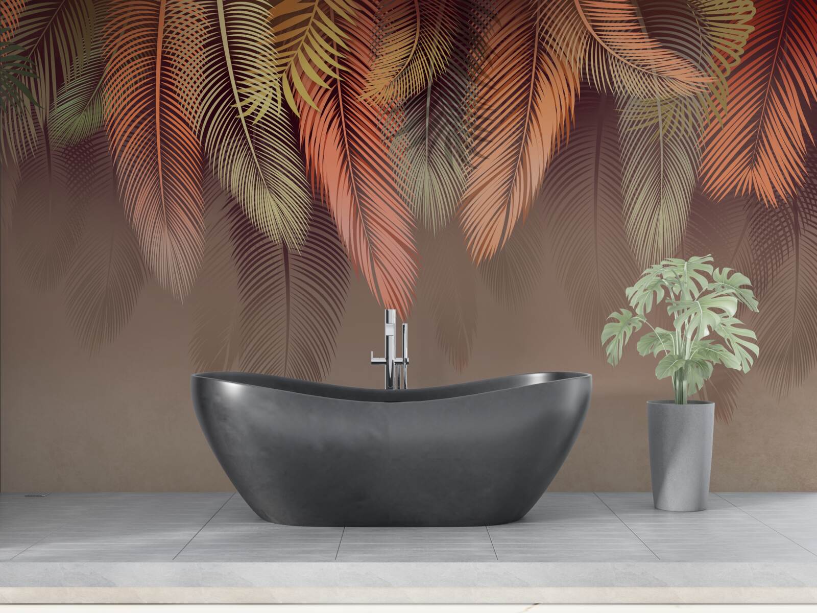 Fototapeta liście paproci jesienią