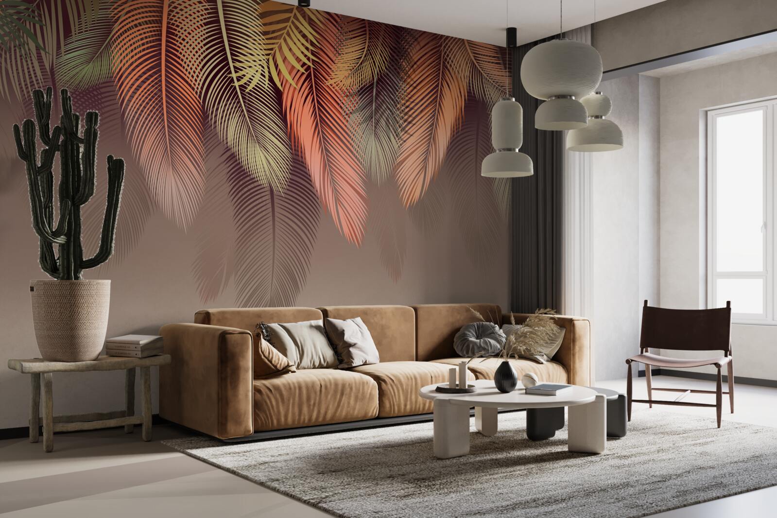 Fototapeta liście paproci jesienią