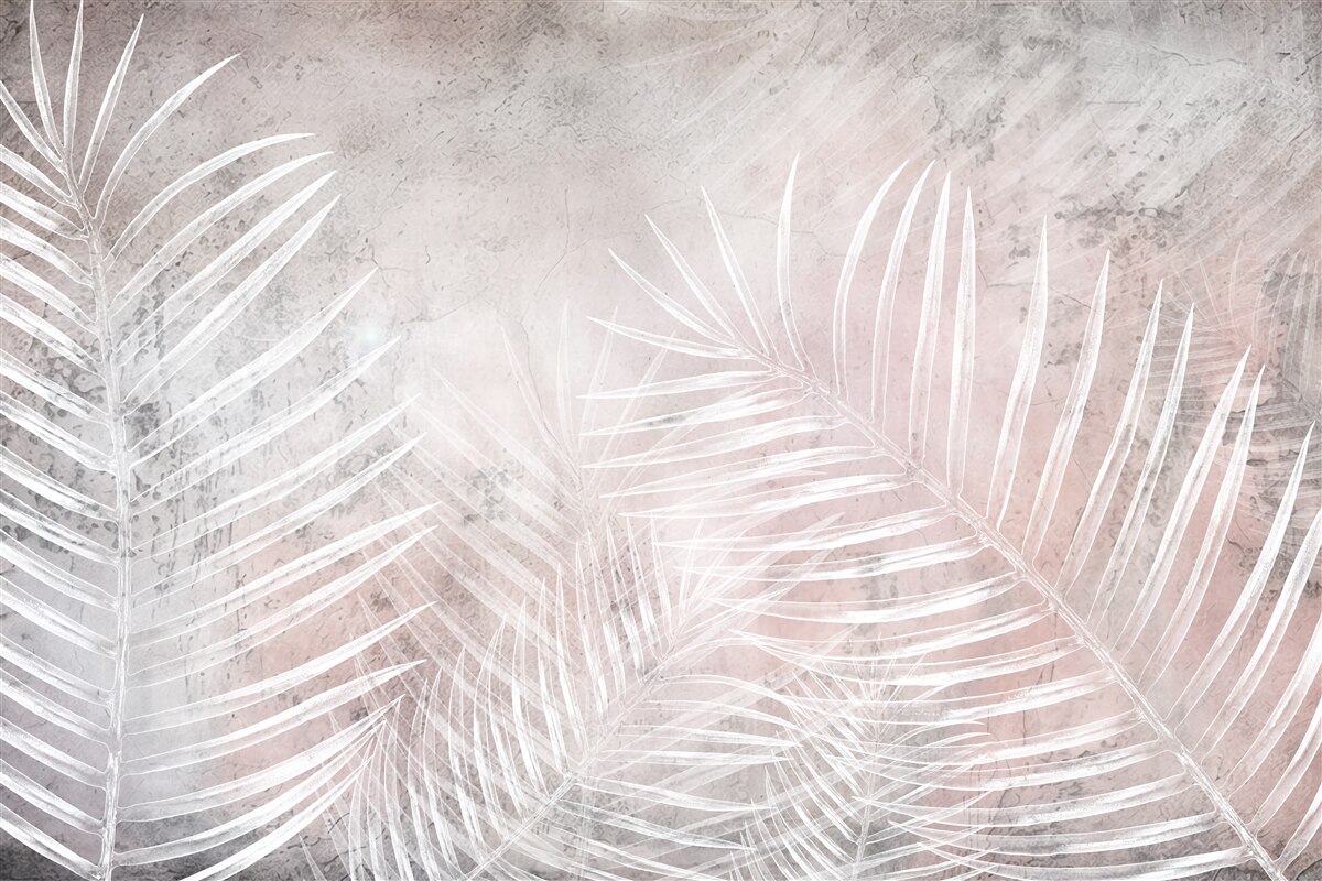 Fototapeta szerokie białe liście na miękkim tle