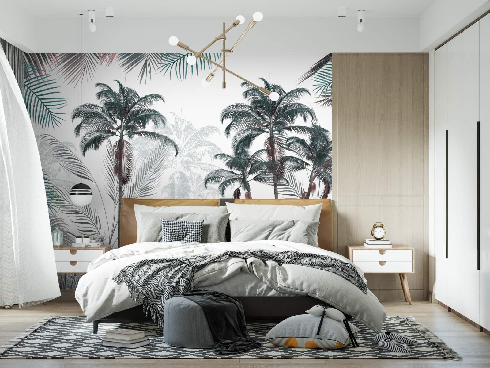 Fototapeta lasy tropikalne, palmy i paprocie