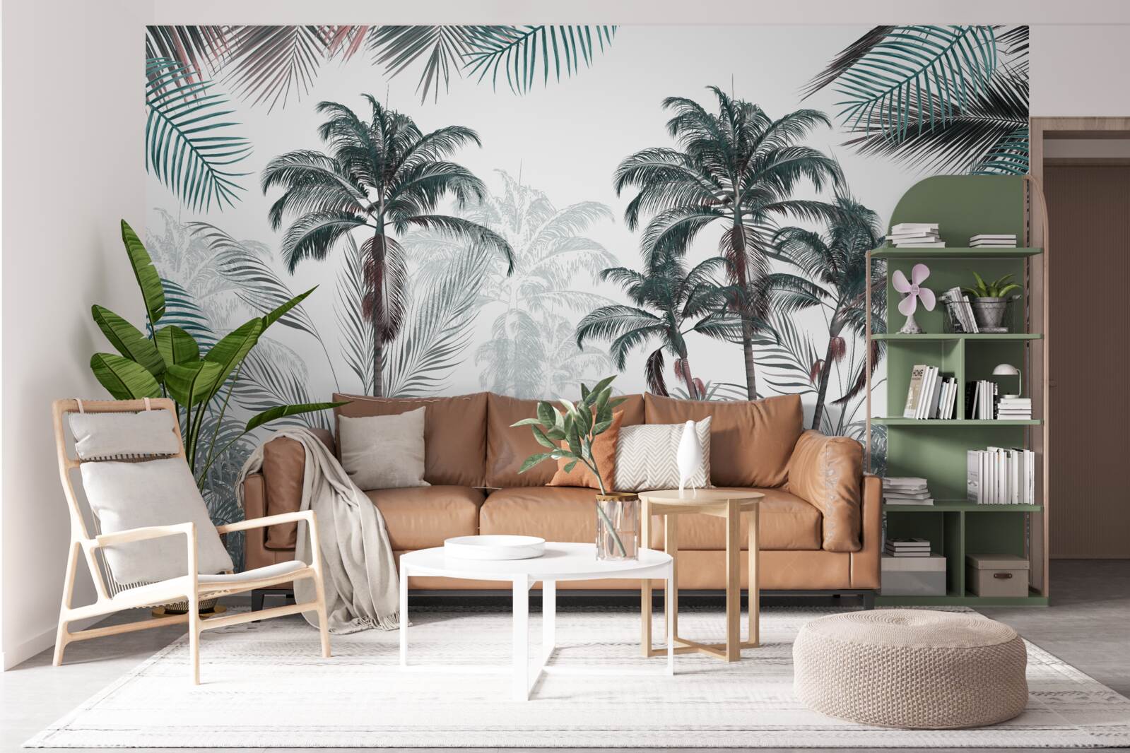 Fototapeta lasy tropikalne, palmy i paprocie