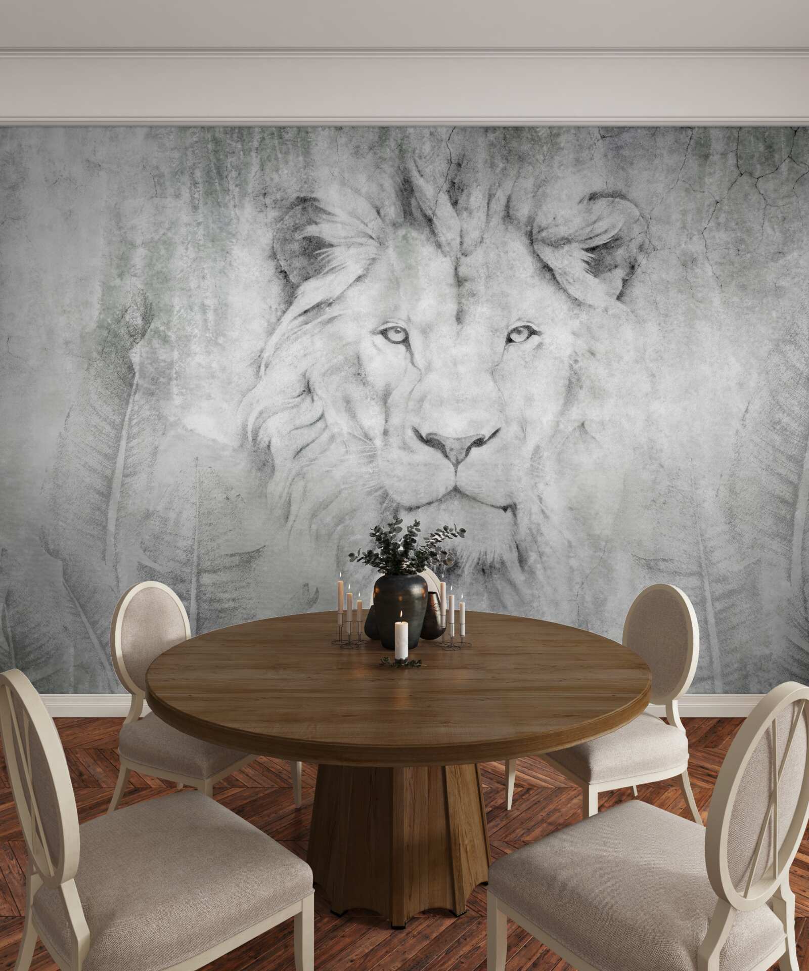 Fototapeta wizja lwa w regionie tropikalnym