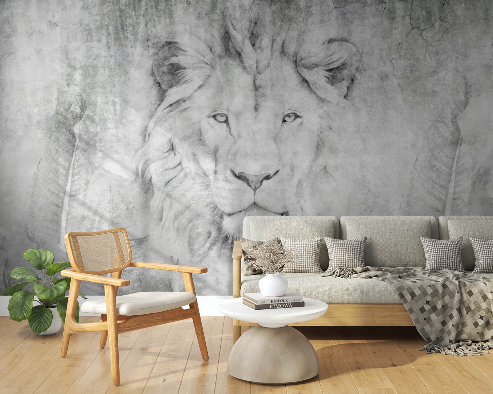 Fototapeta wizja lwa w regionie tropikalnym