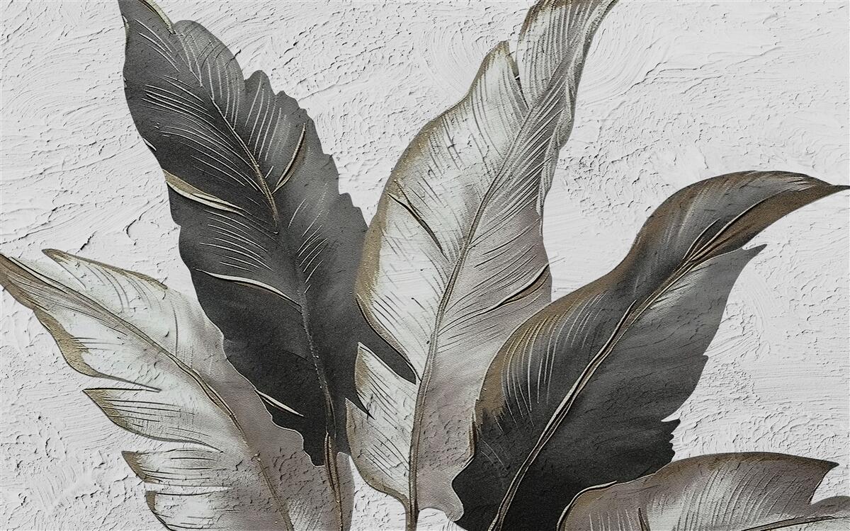 Fototapeta duże liście są zielono-białe