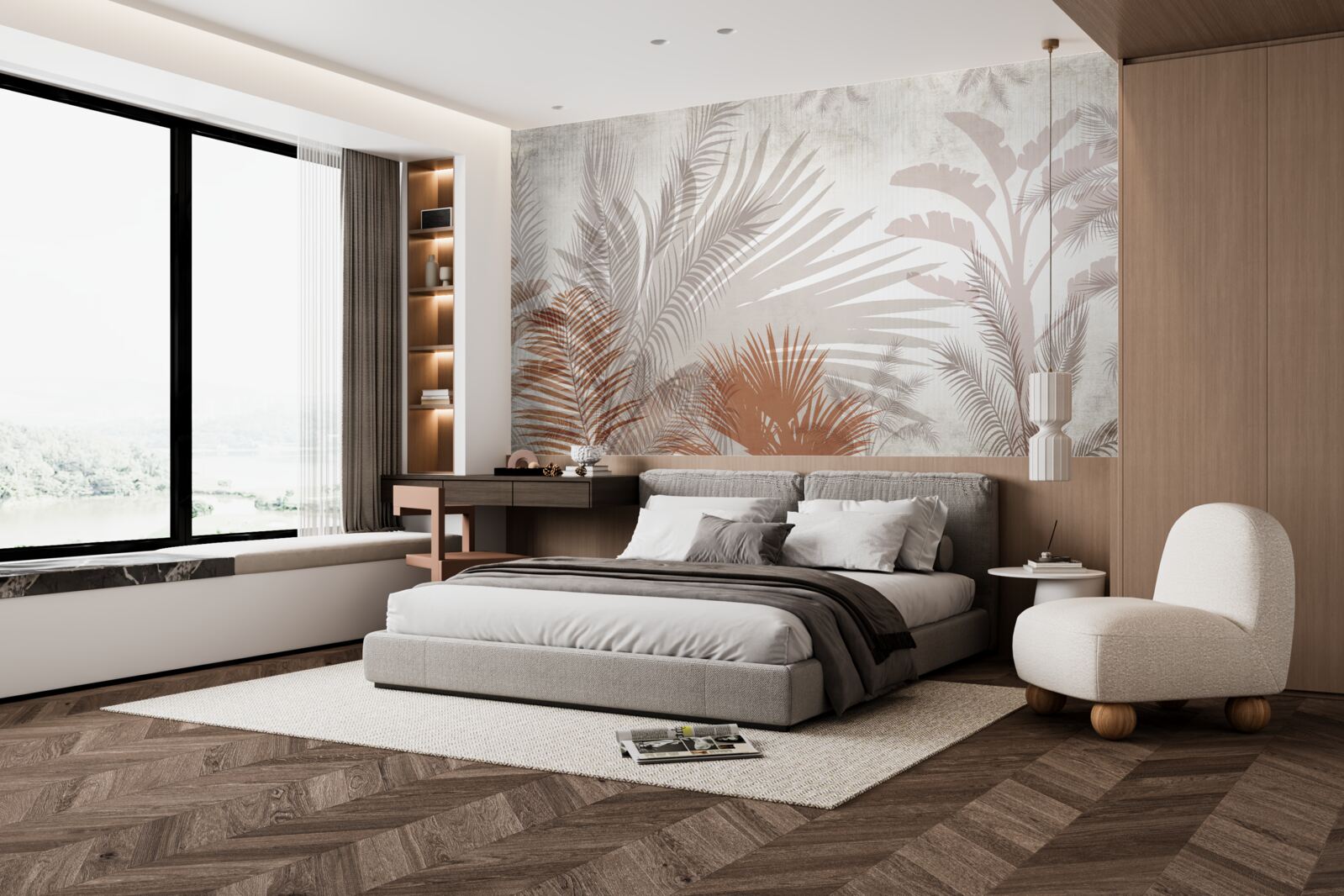 Fototapeta tropikalne liście i paproć