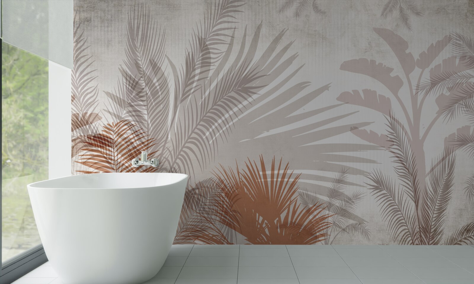 Fototapeta tropikalne liście i paproć