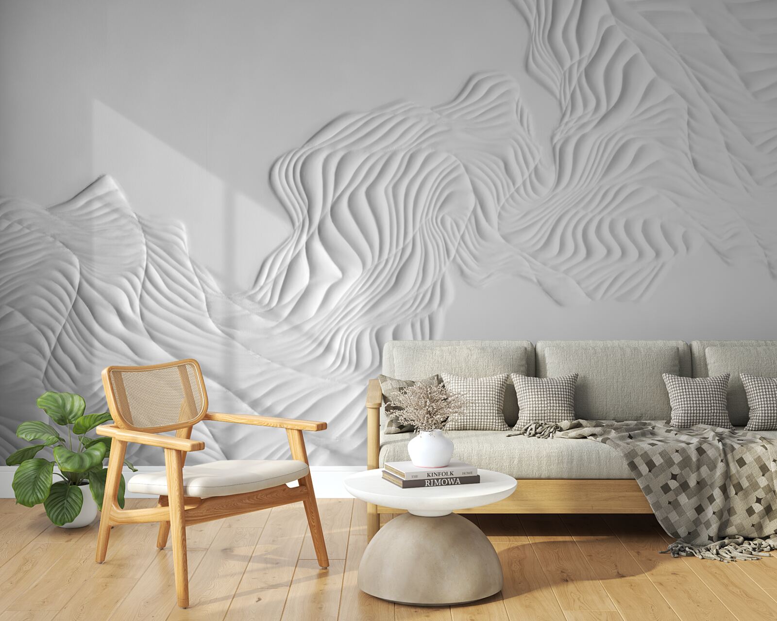 Fototapeta abstrakcyjne linie na lekkich tkaninach