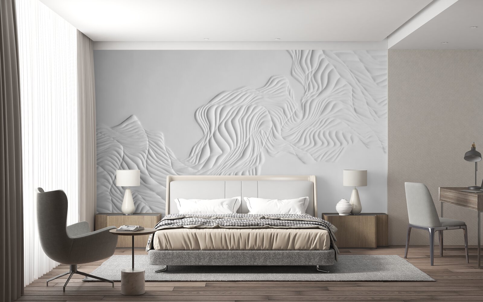 Fototapeta abstrakcyjne linie na lekkich tkaninach