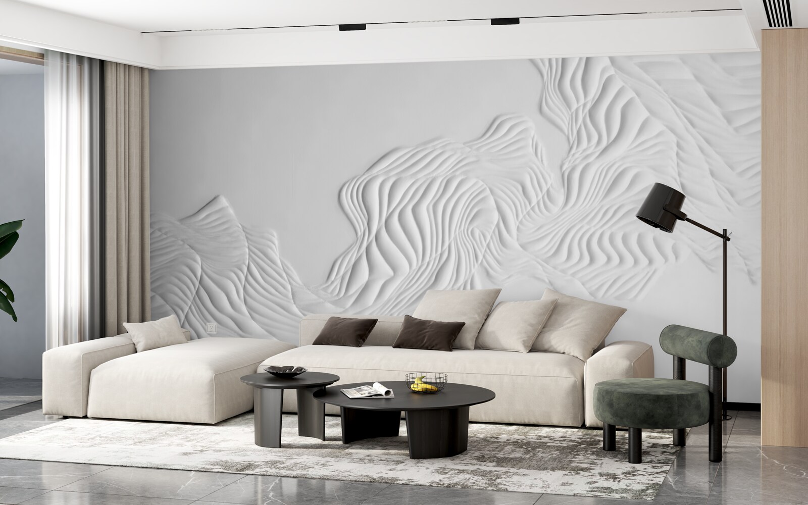 Fototapeta abstrakcyjne linie na lekkich tkaninach