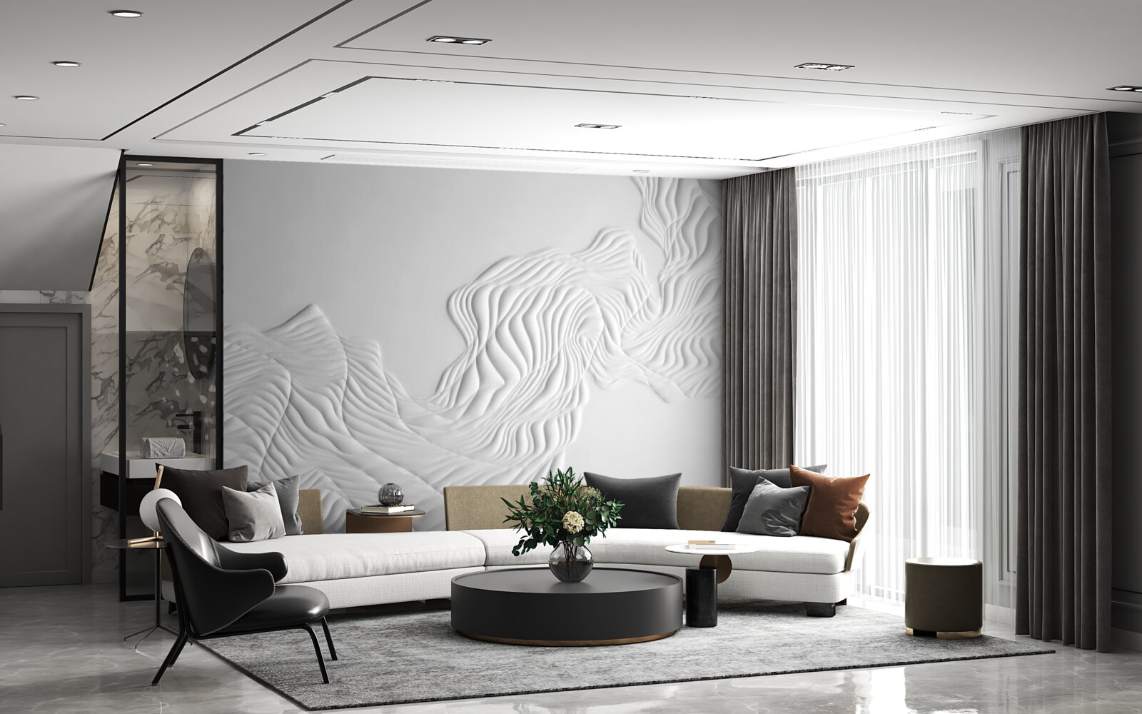 Fototapeta abstrakcyjne linie na lekkich tkaninach