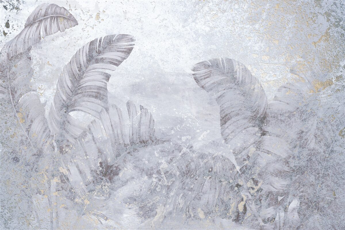 Fototapeta tropikalne liście w ulewnym deszczu