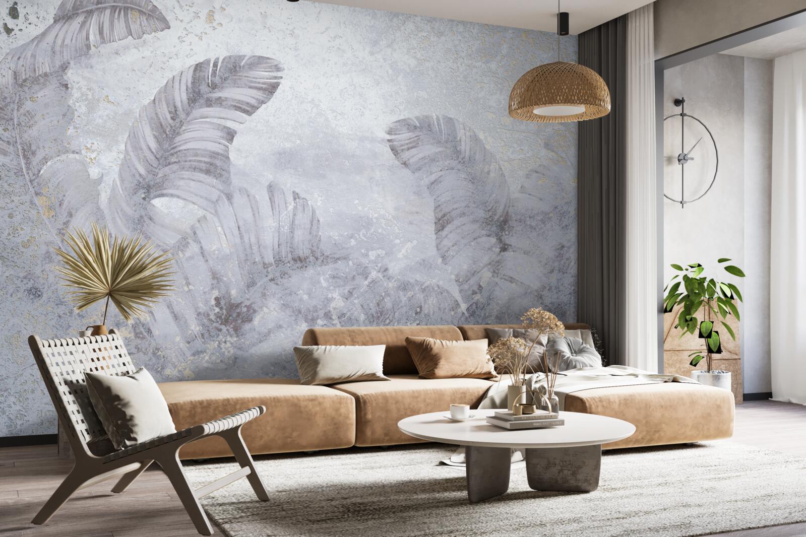 Fototapeta tropikalne liście w ulewnym deszczu