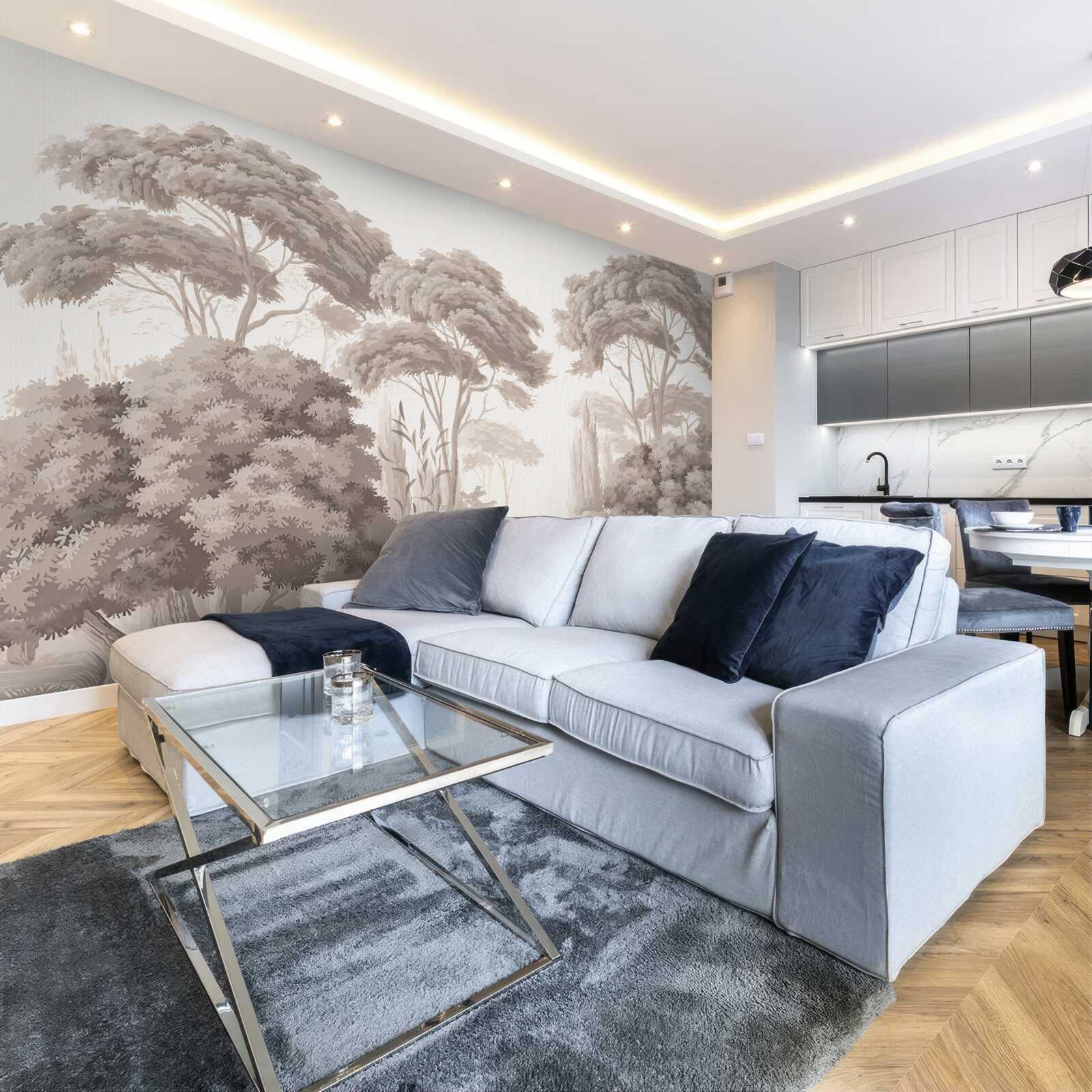 Fototapeta bujne wierzchołki drzew w lesie