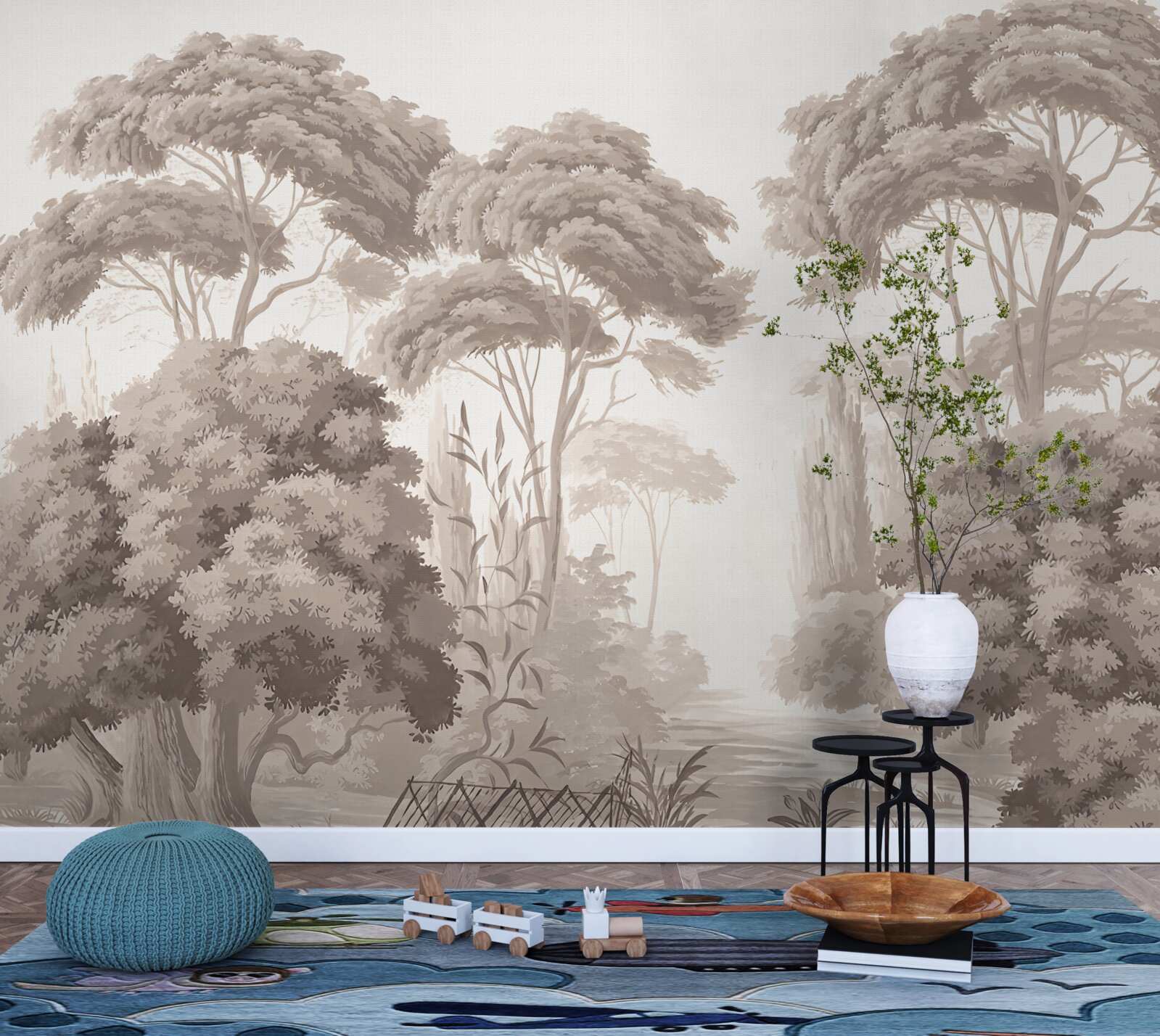 Fototapeta bujne wierzchołki drzew w lesie