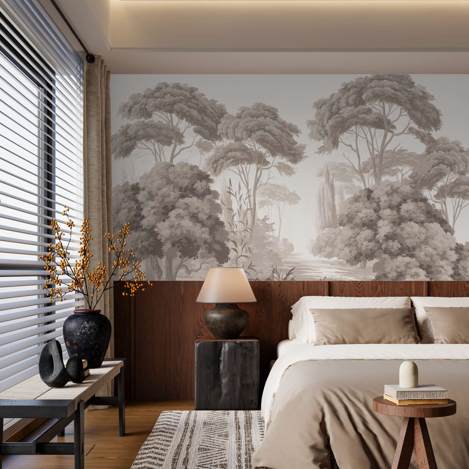 Fototapeta bujne wierzchołki drzew w lesie