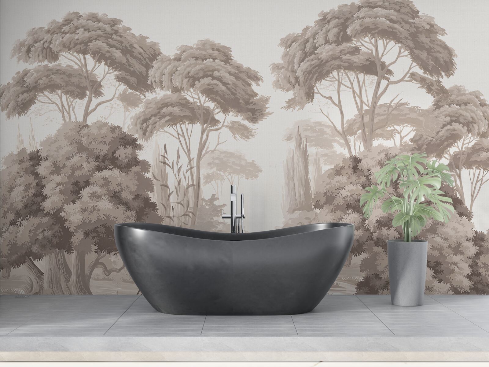 Fototapeta bujne wierzchołki drzew w lesie