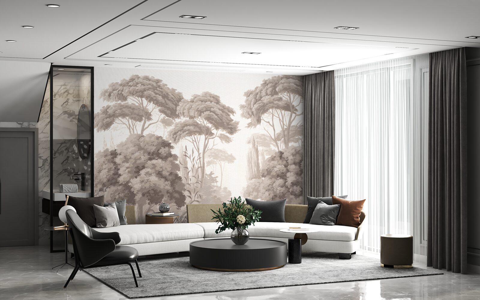 Fototapeta bujne wierzchołki drzew w lesie