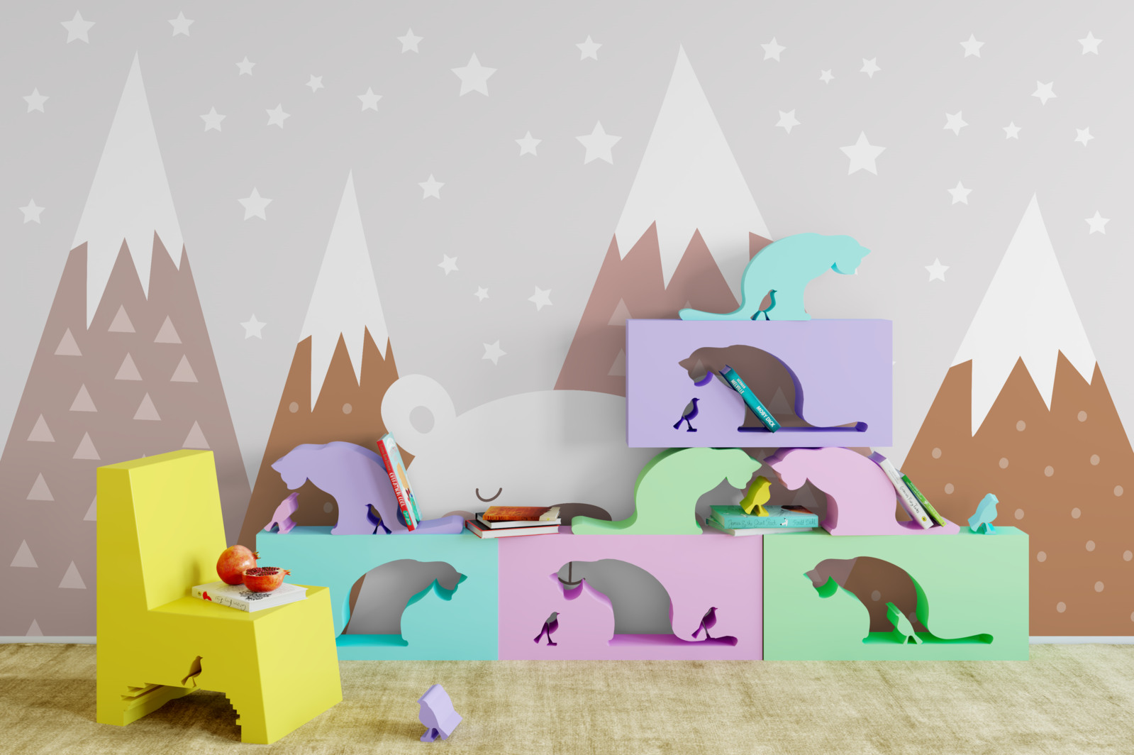 Fototapeta niedźwiedź odpoczywa w górach