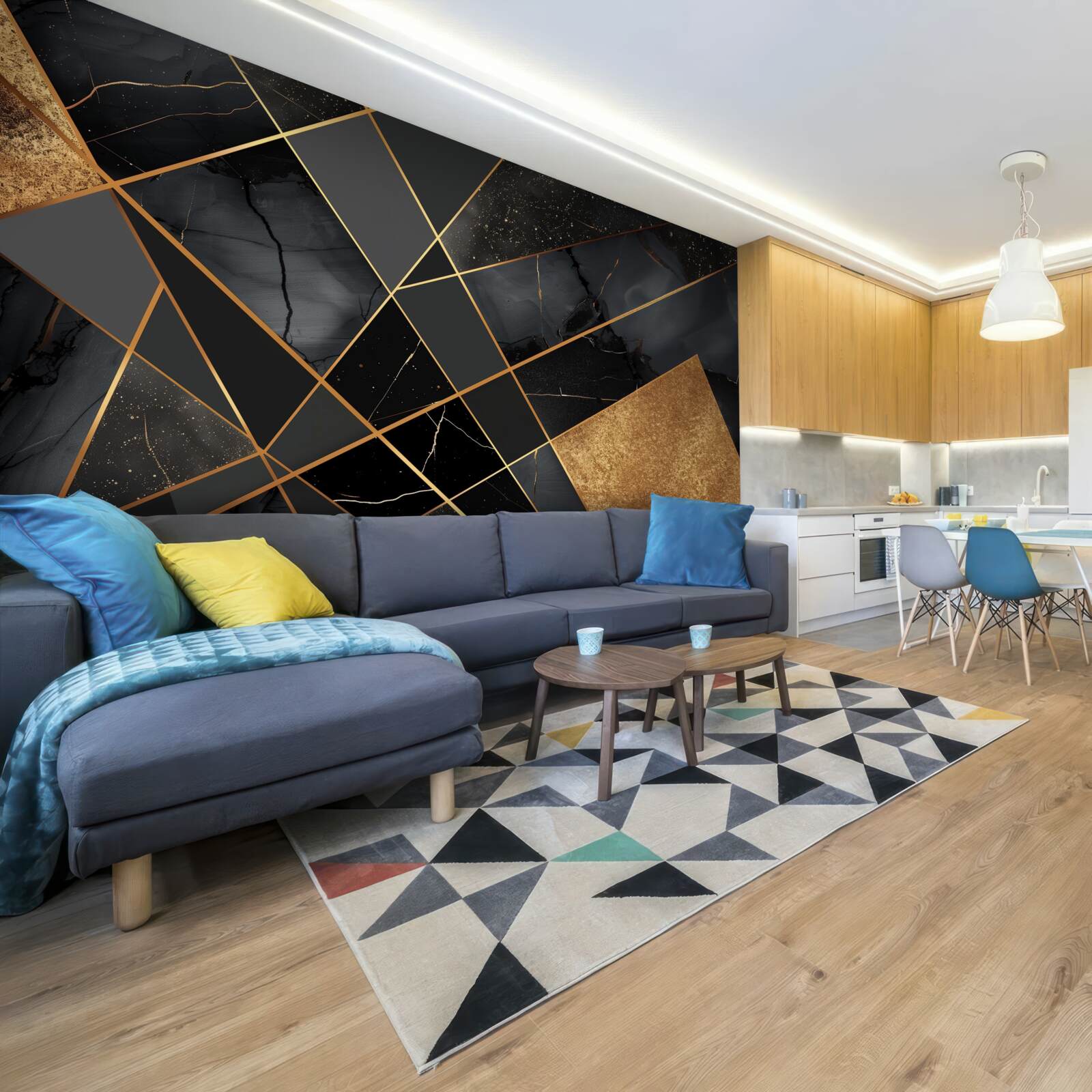 Fototapeta czarny marmur ze złotymi żyłkami