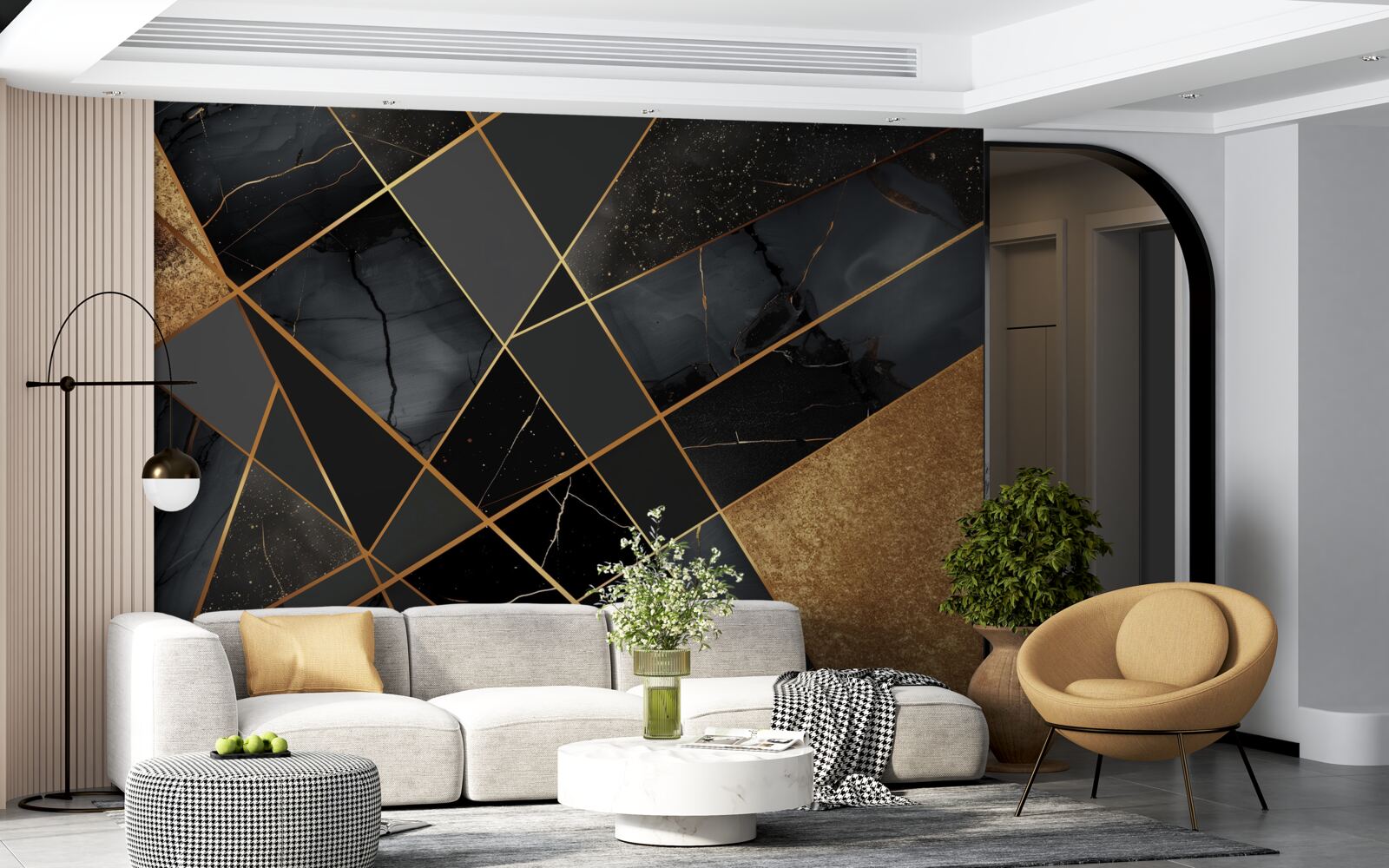 Fototapeta czarny marmur ze złotymi żyłkami