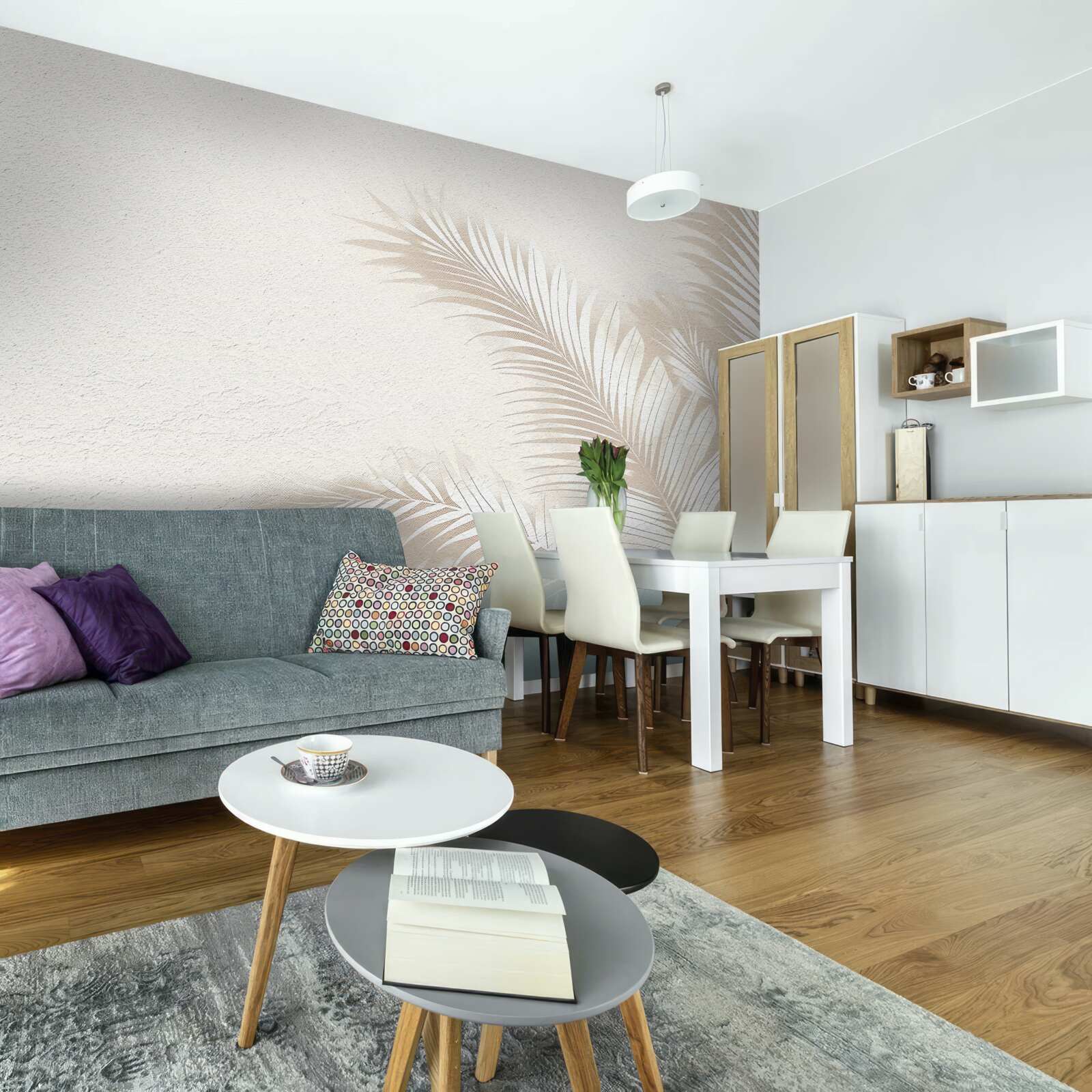 Fototapeta liście paproci są śnieżnobiałe