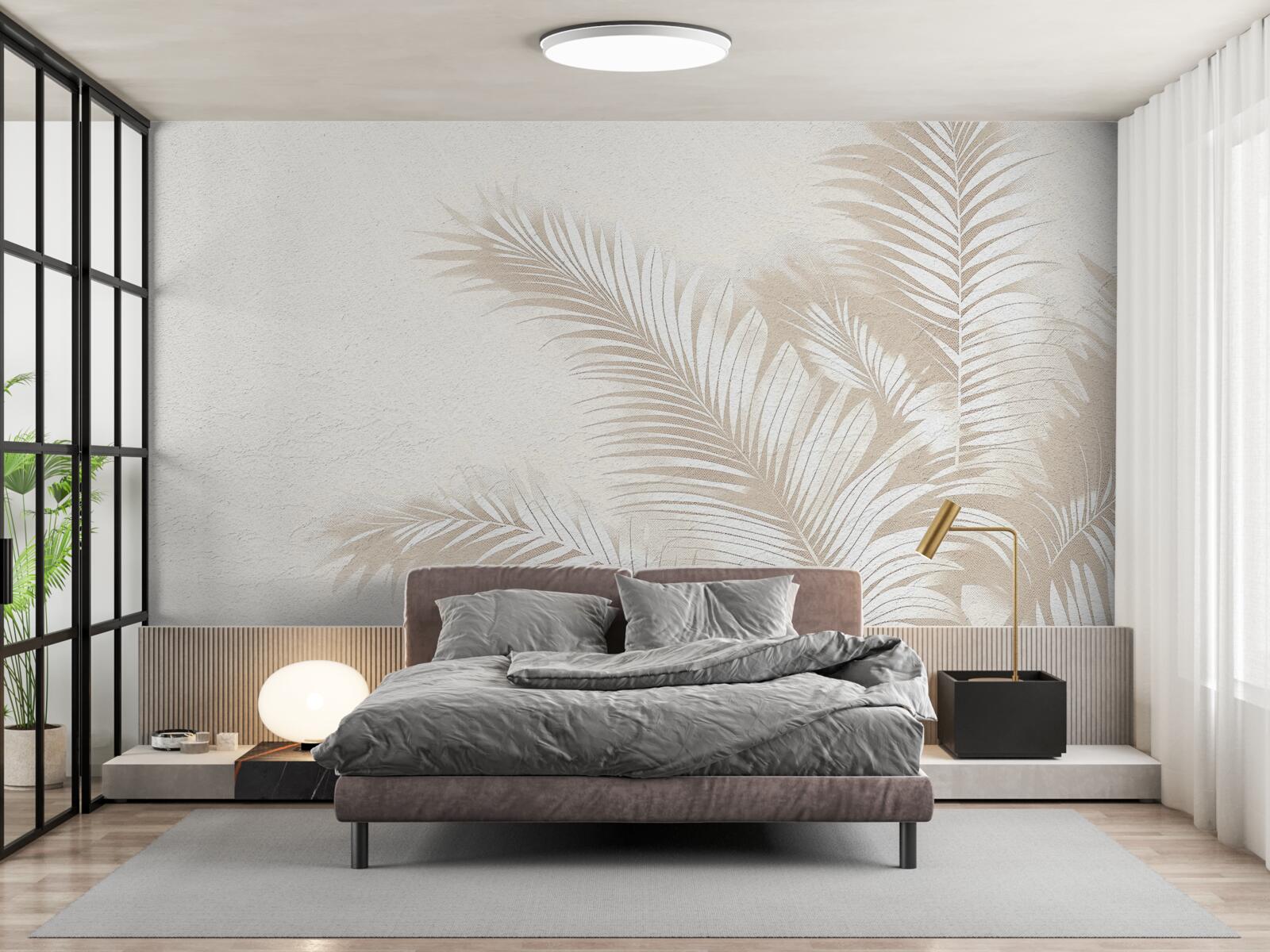 Fototapeta liście paproci są śnieżnobiałe