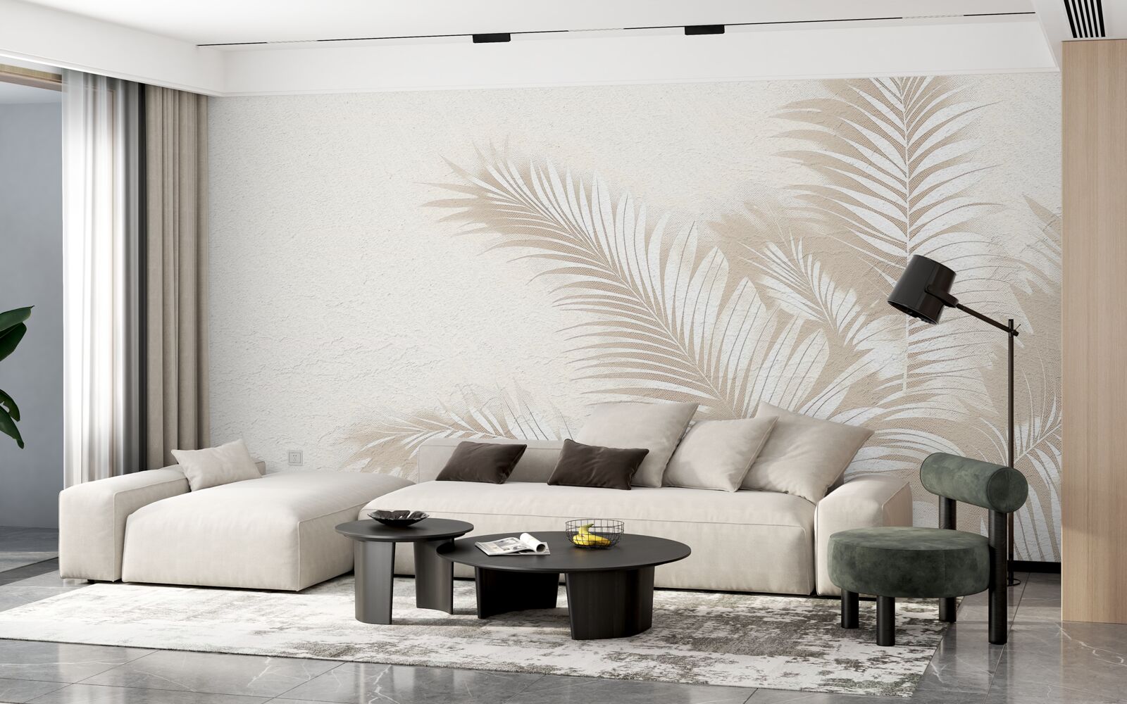 Fototapeta liście paproci są śnieżnobiałe