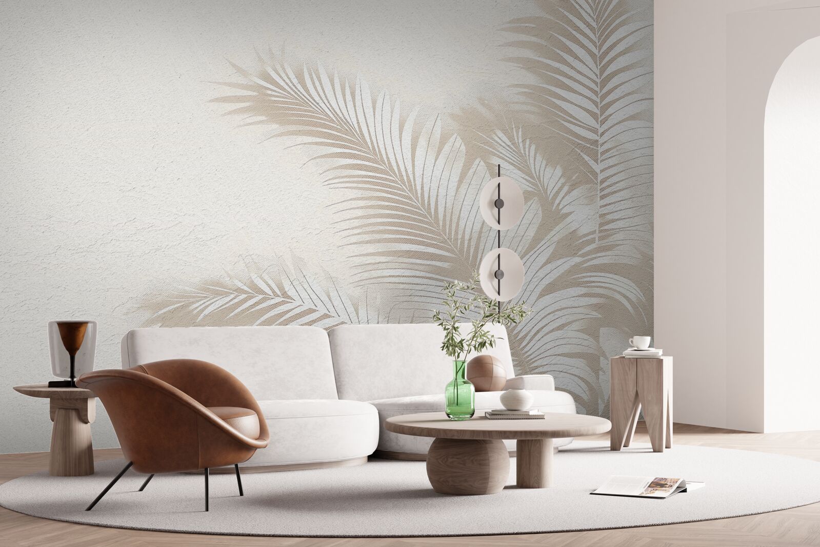 Fototapeta liście paproci są śnieżnobiałe