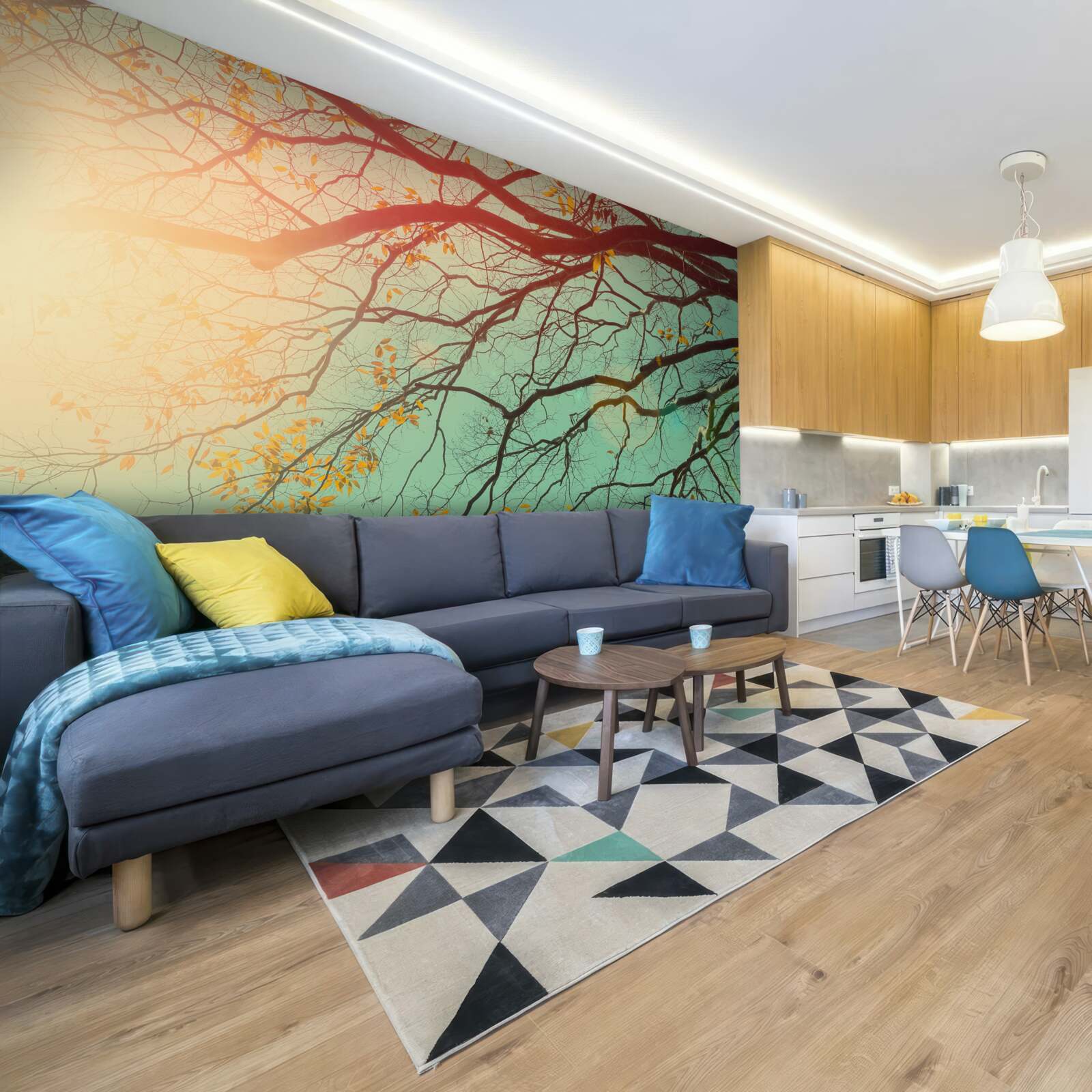 Fototapeta gałęzie drzew widać na tle nieba