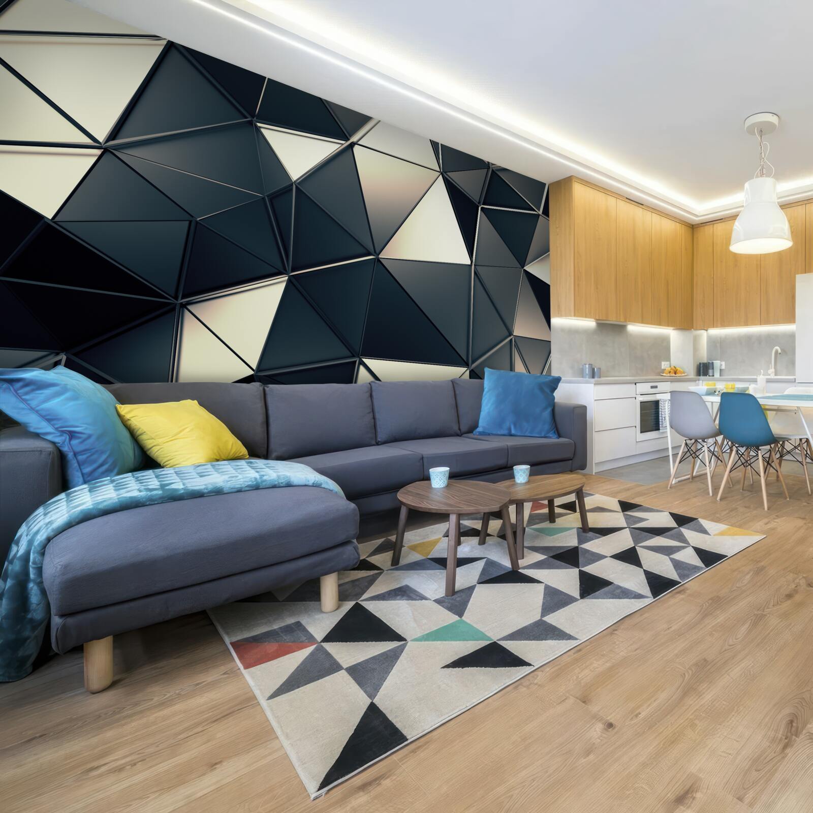 Fototapeta blask abstrakcyjnych trójkątów