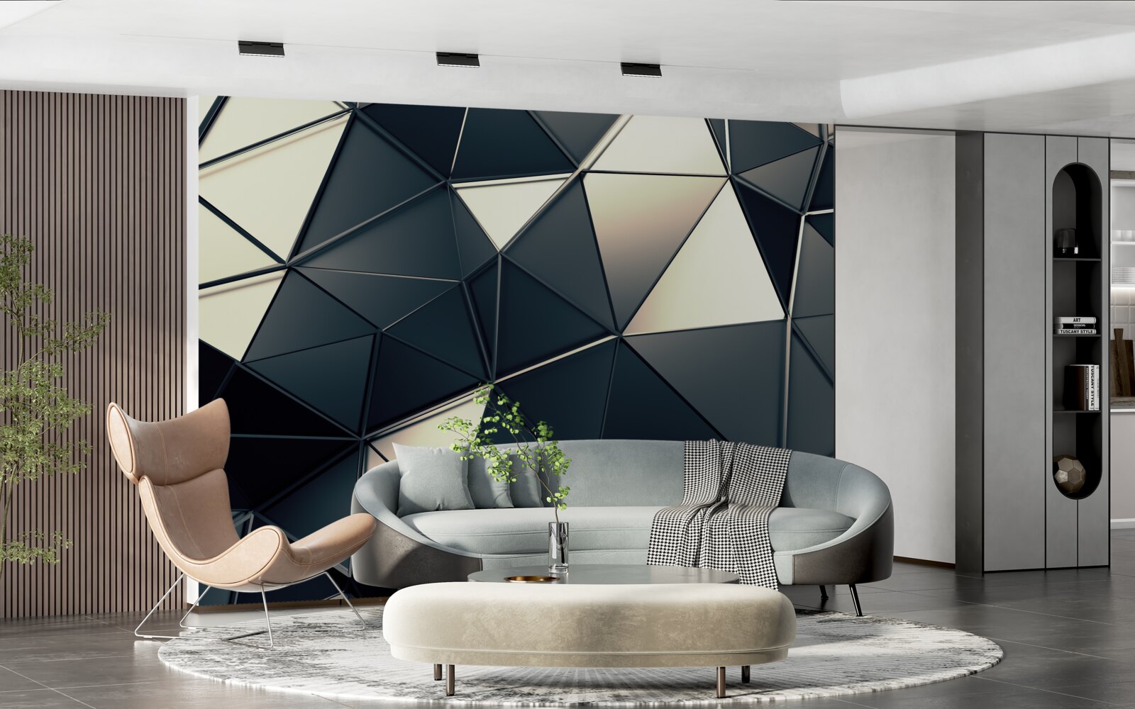 Fototapeta blask abstrakcyjnych trójkątów