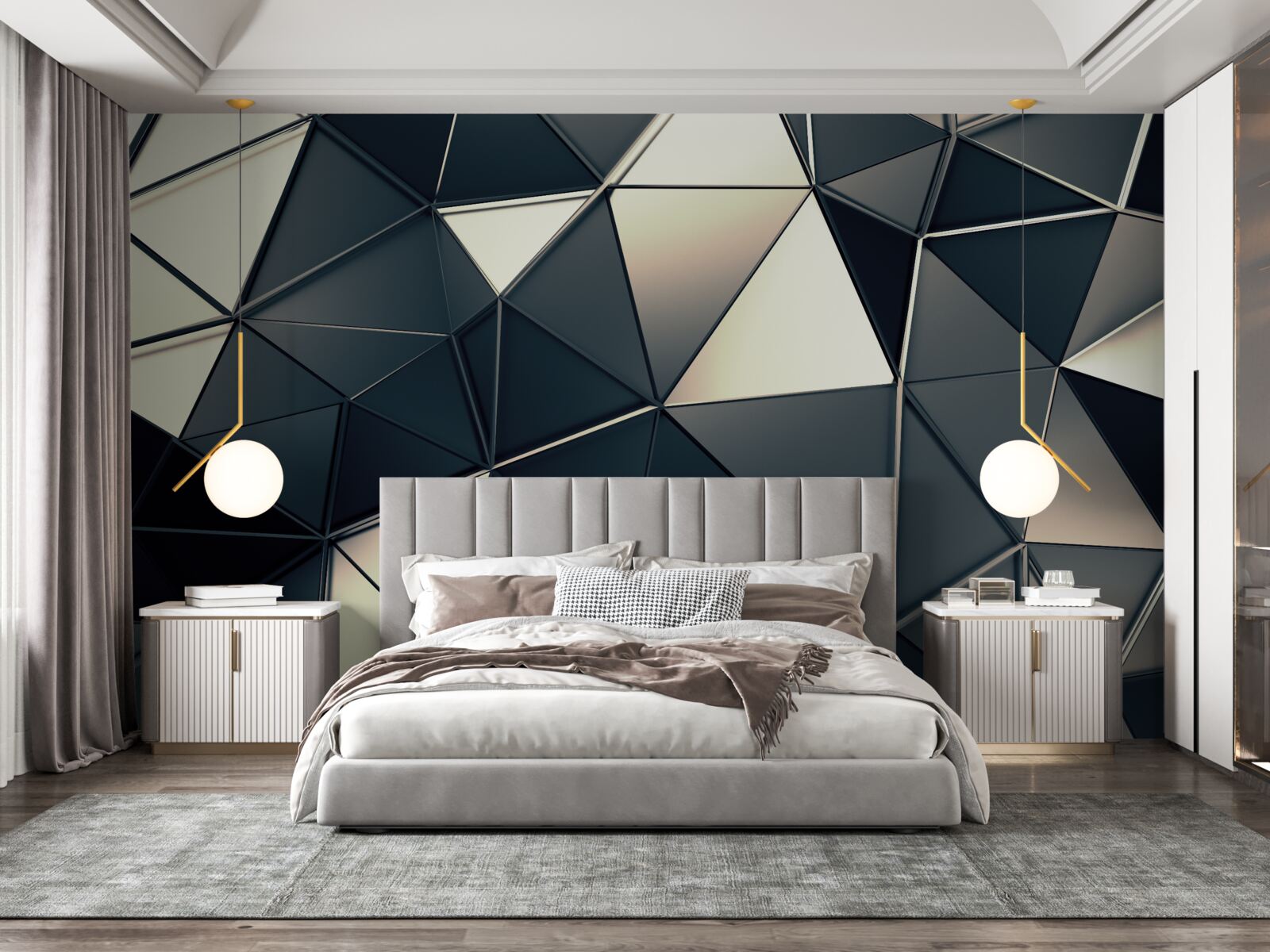 Fototapeta blask abstrakcyjnych trójkątów