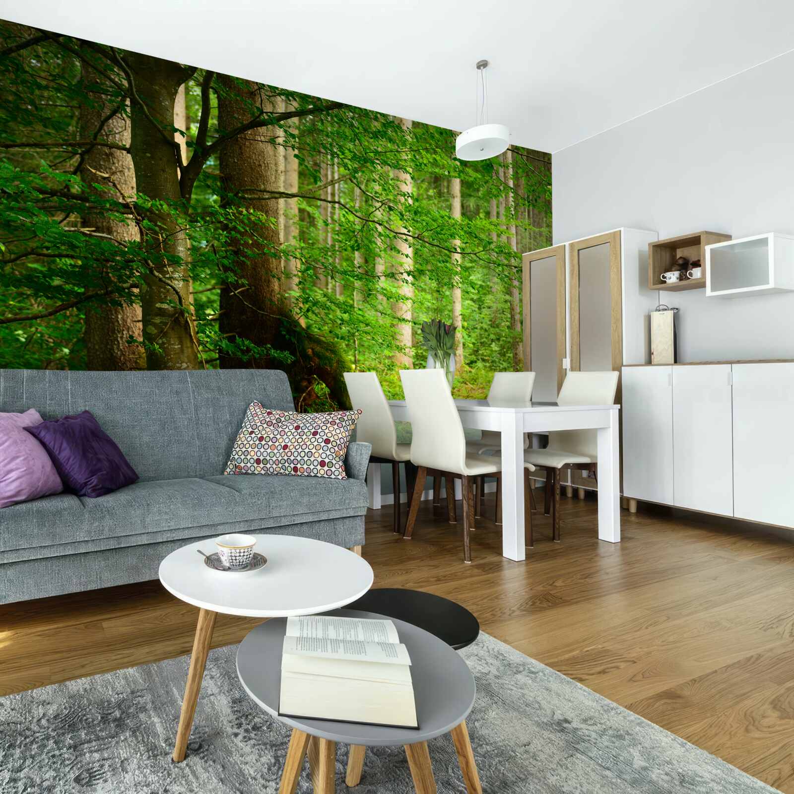 Fototapeta bujny zielony letni las