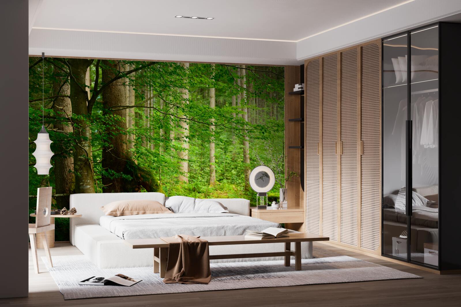 Fototapeta bujny zielony letni las