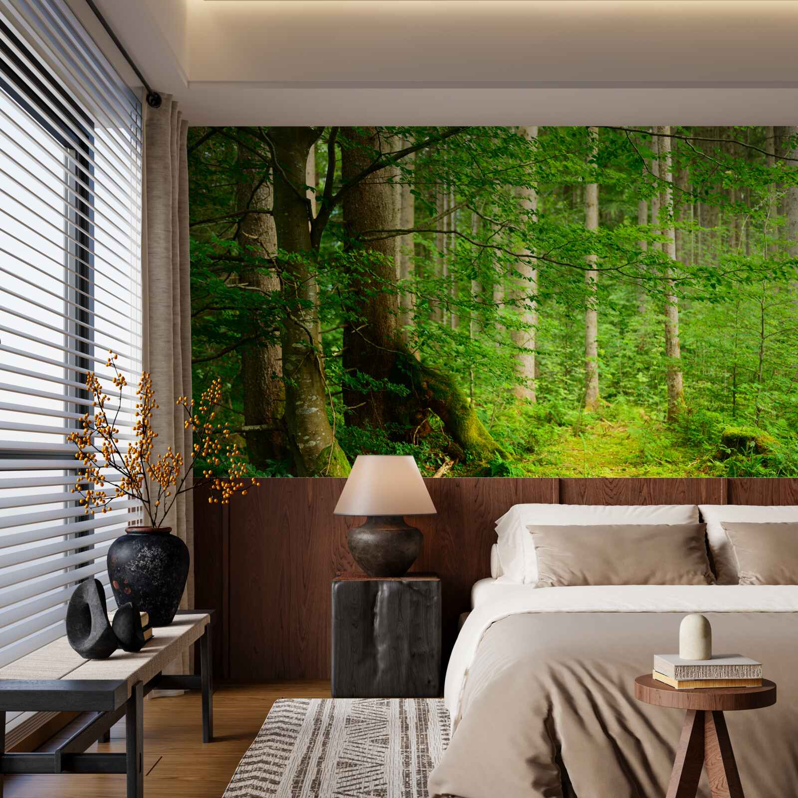 Fototapeta bujny zielony letni las