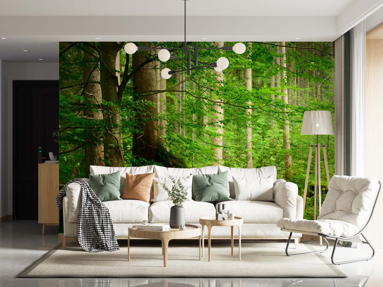 Fototapeta bujny zielony letni las