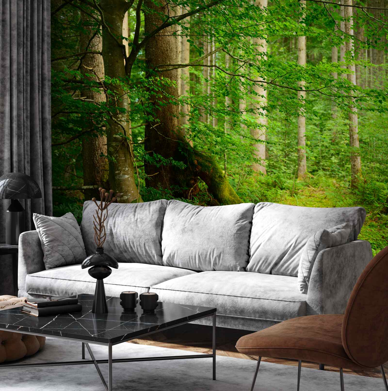 Fototapeta bujny zielony letni las