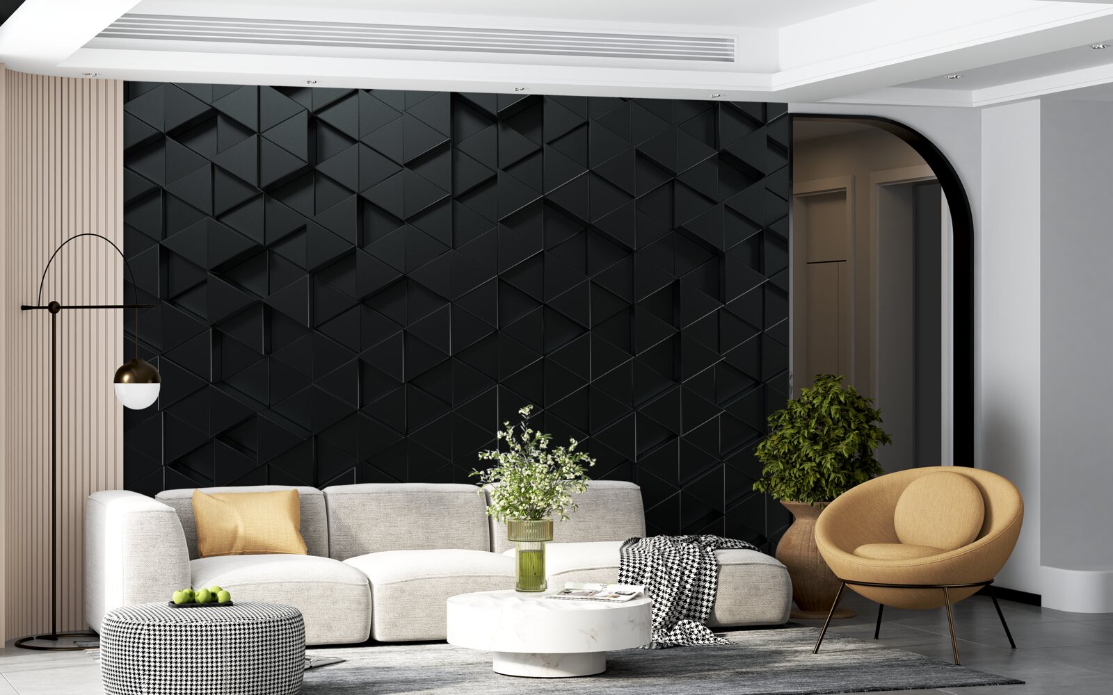 Fototapeta trójkąty wolumetryczne w kolorze czarnym