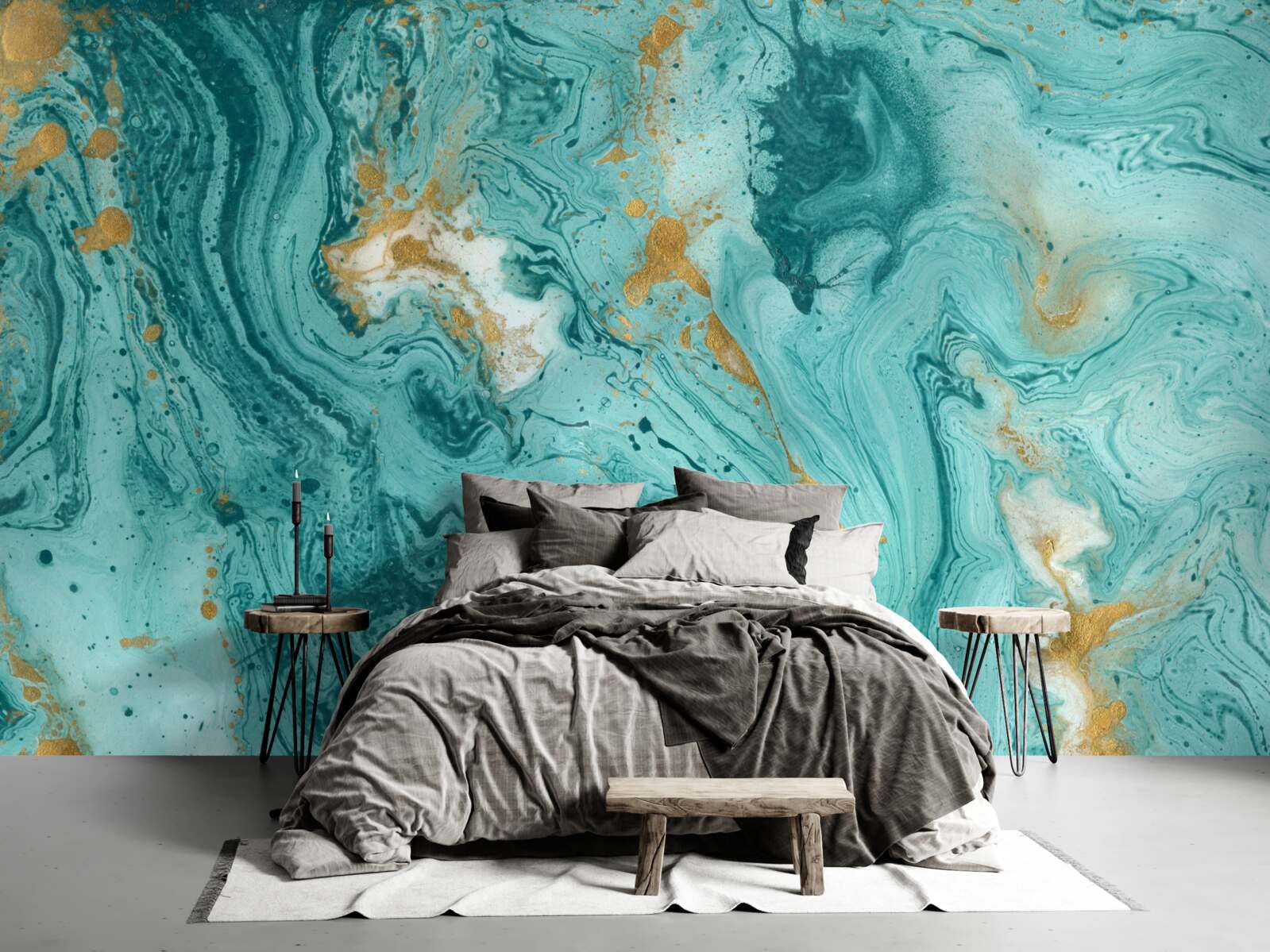 Fototapeta jasne niebieskie wzory na marmurze