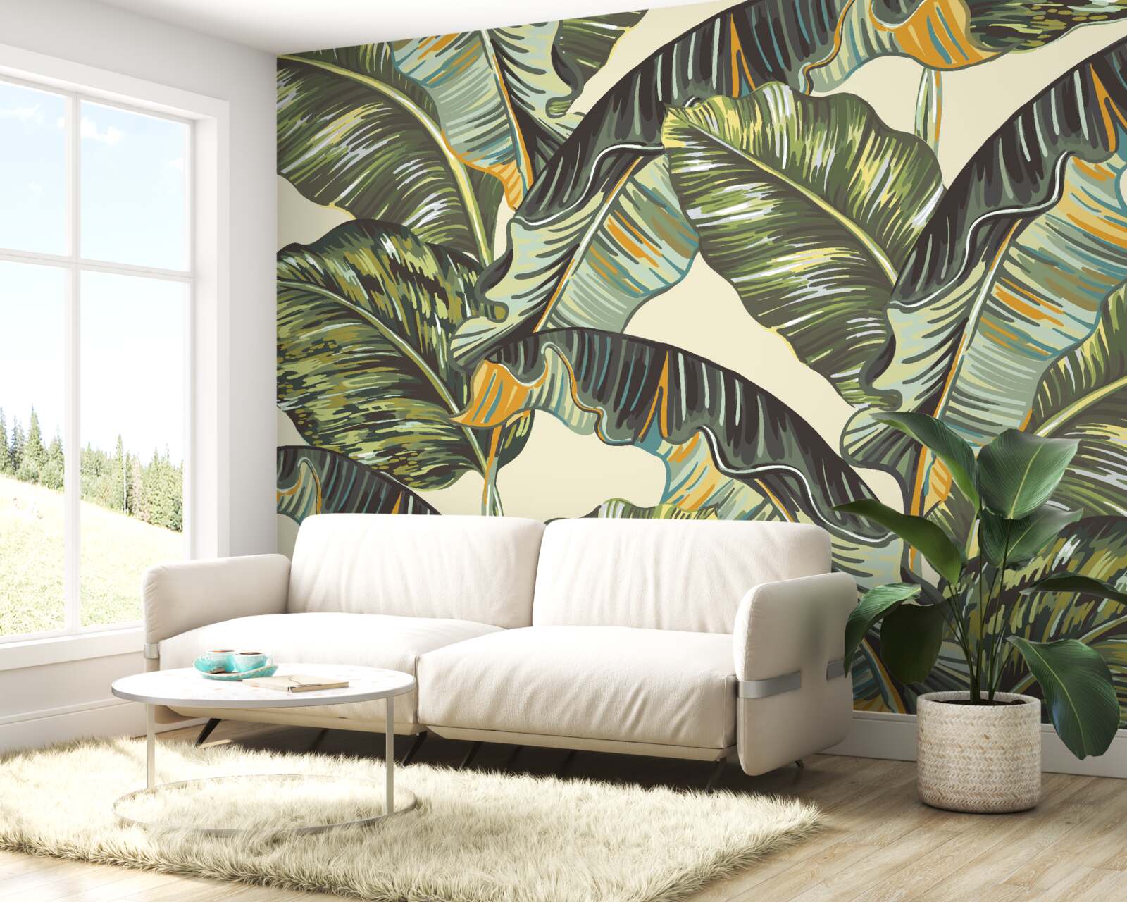 Fototapeta wiele odcieni na liściach paproci