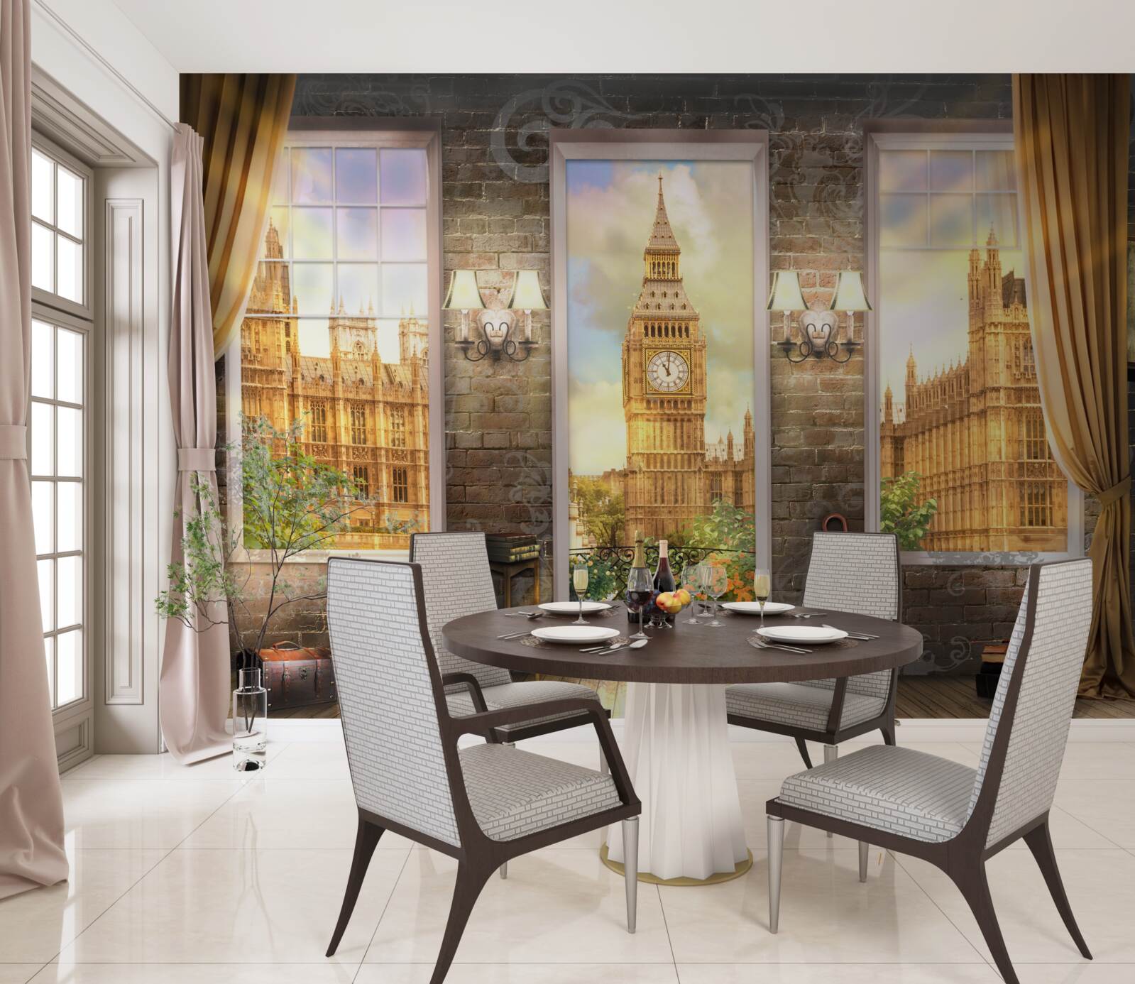 Fototapeta panorama londynu z okna