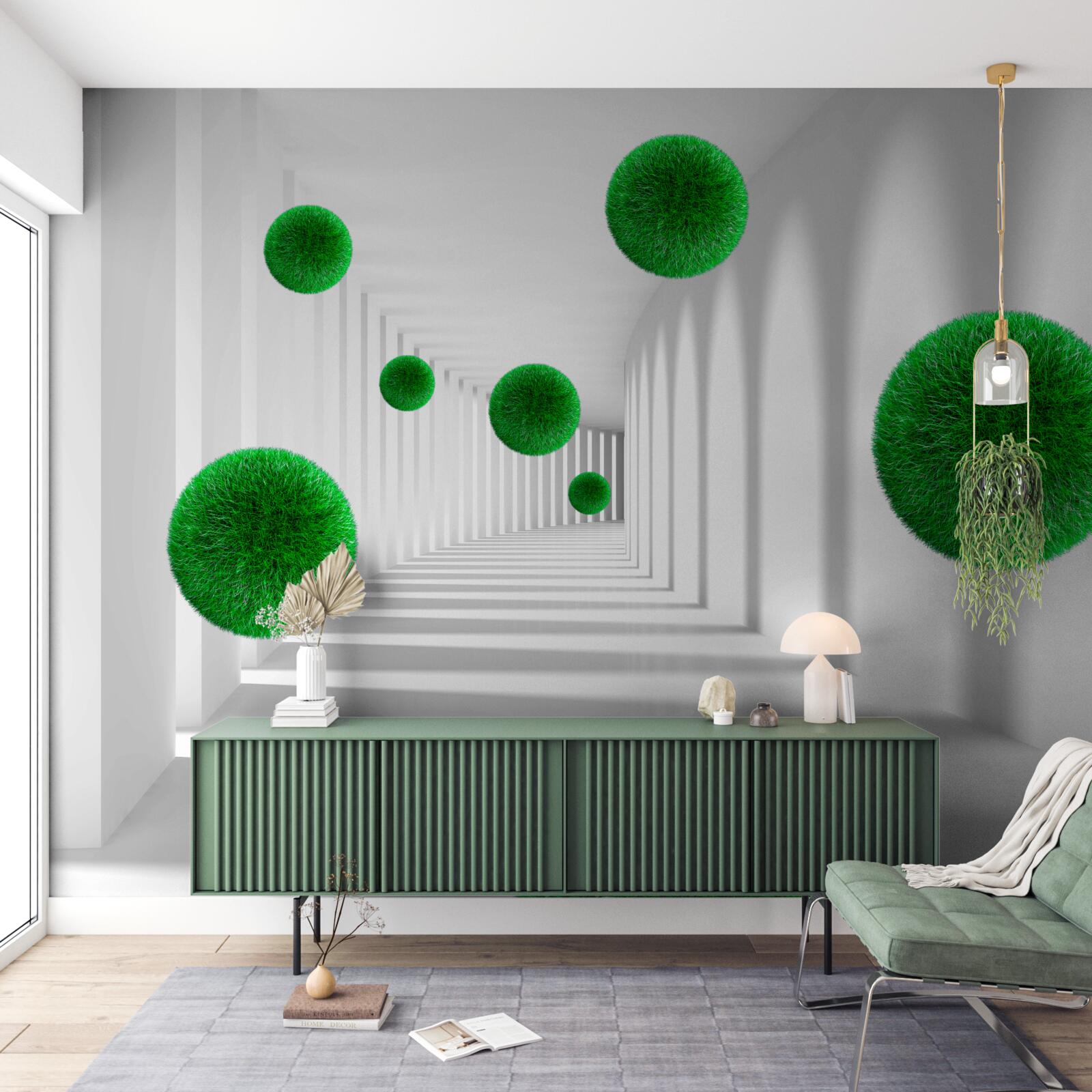 Fototapeta pływające gęste zielone kule